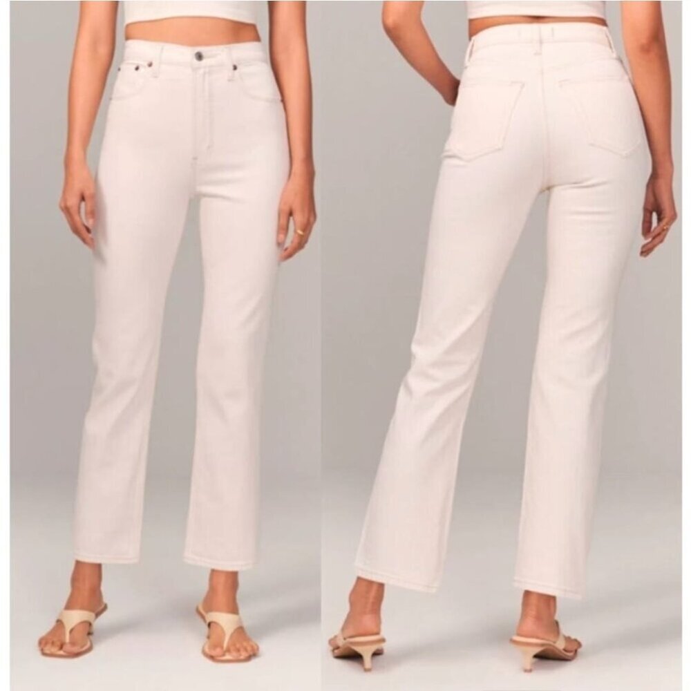 Abercrombie & Fitch Curve Love Ultra Hi Rise Ankle Straight Jeans Size/30 NWOT